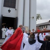 Powitanie znaków i wprowadzenie ich do kościoła parafii pw. św. Katarzyny Aleksandryjskiej
