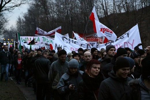 Protestujący sparaliżowali centrum Gliwic