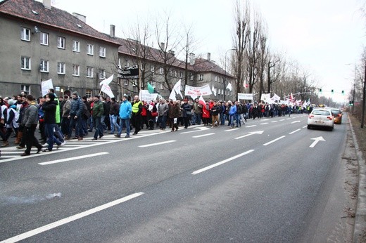 Protestujący sparaliżowali centrum Gliwic