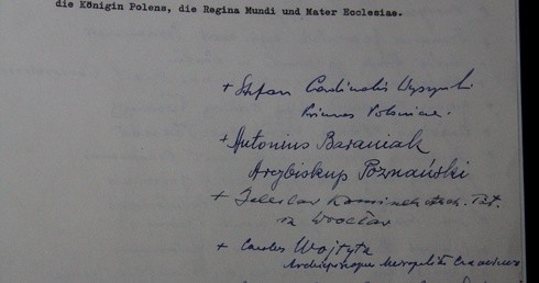 Ostatnia karta orędzia z podpisami polskich biskupów