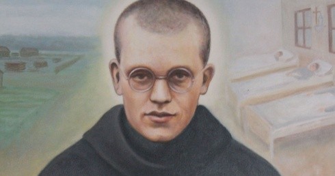 Bł. brat Tymoteusz Stanisław Trojanowski (1908-1942), męczennik II wojny światowej (fragment obrazu w kaplicy św. Maksymiliana Marii Kolbego w Niepokalanowie)