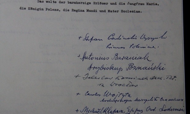 Ostatnia karta orędzia z podpisami polskich biskupów