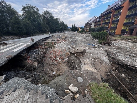 Stronie Śląskie po powodzi 15 września 2024.