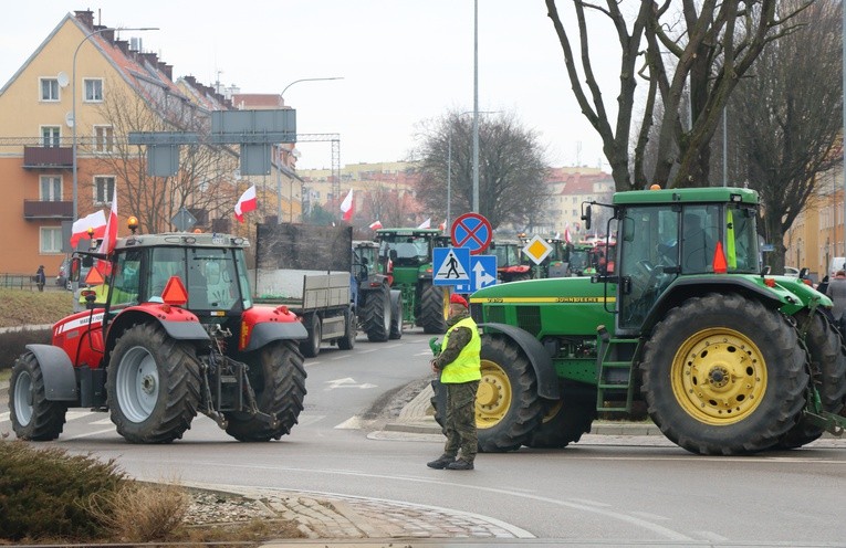 Protest rolników w Elblągu