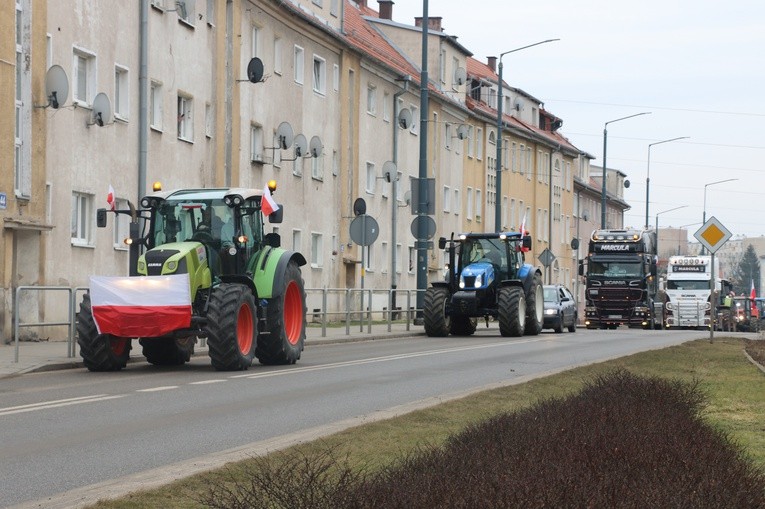 Protest rolników w Elblągu