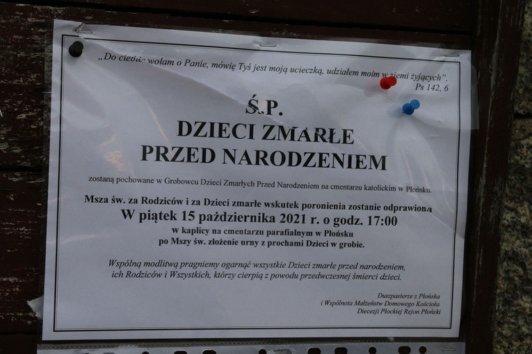 Płońsk. Pochówek dzieci zmarłych przed narodzeniem