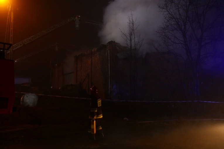 Nocny pożar w Zbrosławicach