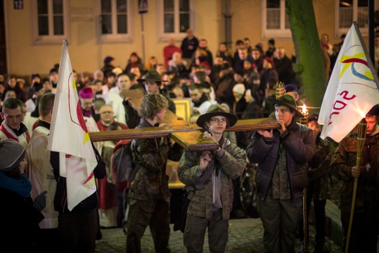 Symbole ŚDM na Warmii - powitanie