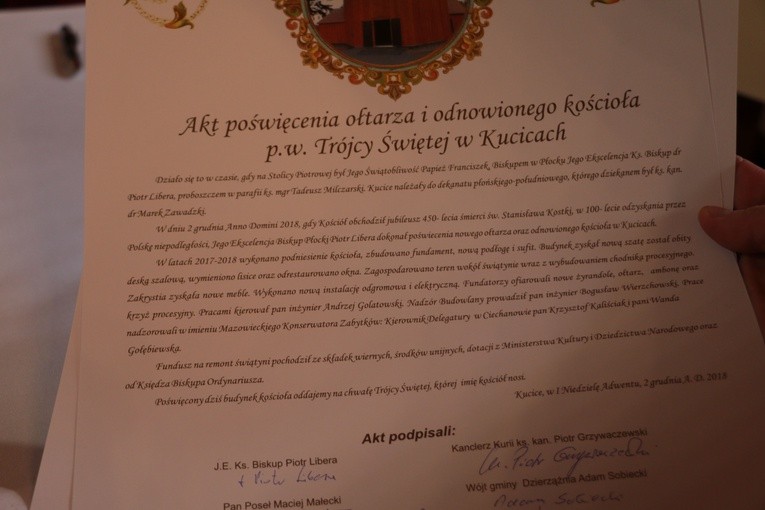 Rekonsekracja kościoła w Kucicach